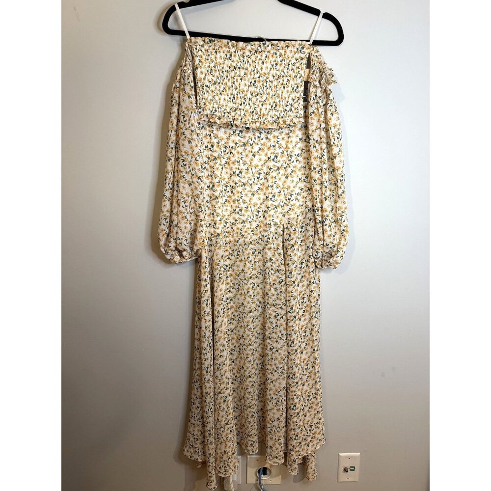 Seven Wonders Yellow and White Floral Crop Top and Maxi Skirt Set Size XS [jb]